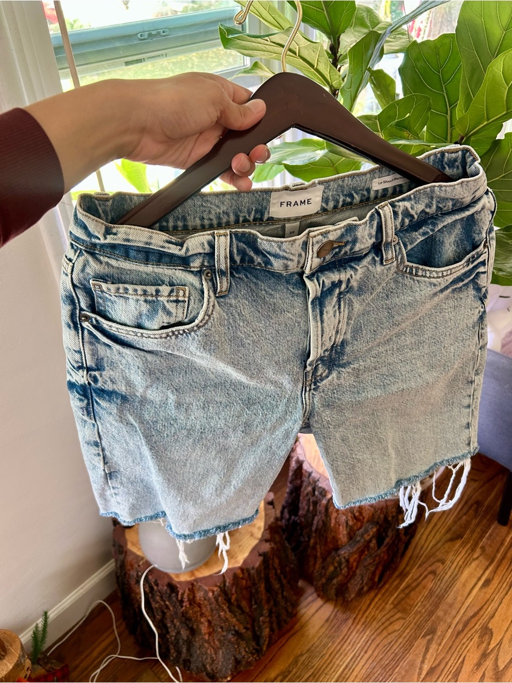 FRAME “Le Slouch Bermuda” Denim Shorts
